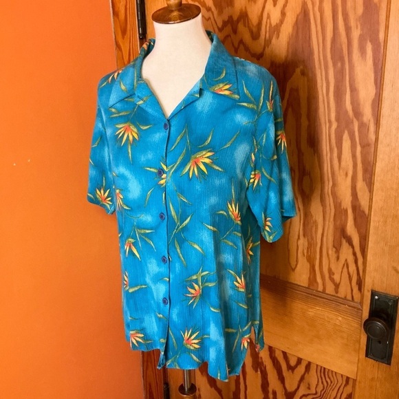 Vintage 90s California Crush Bright Floral Top - Picture 6 of 10